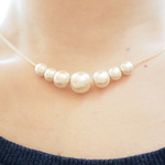 cotton pearl necklace　