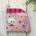 ⁂閉店セール⁂ポーチの中にポーチ＊ハニーチューン昭和レトロアニマルズ  スカラップ ピンク＊