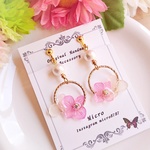 揺れるパールと紫陽花リングのピアス・イヤリング