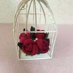 ちりめん細工  :ちりめんの薔薇アレンジメント(赤系)