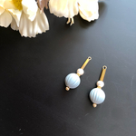 【個数限定】秋ピアス♢マットグレーのボリュームピアス