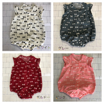 No.26  【４色展開】リボン柄 さらりと着るロンパース