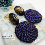 秋冬⭐︎秋ラタン＊gold×dark blue イヤリング