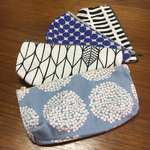 ◇数量限定◇北欧モノトーン格子柄のファスナーポーチ