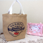 麻の手さげバッグ ①