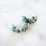 送料無料 SV925SF*Moss Agate pavé pierced earring / earring