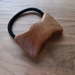 新作-大人用の木のリボン形ヘアゴム（ヤマザクラ1）長さ：4.8cm