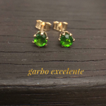 再販 天然石クロムダイオプサイトのスダッドピアス 3mm 14kgf/ｼﾙﾊﾞｰ925
