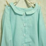 リネンふたごボタンブラウス ミントグリーン