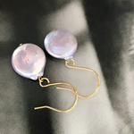 [再販] 藤色の淡水パール♚ピアスorノンホールピアス