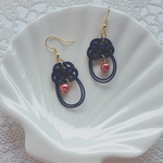 和装・浴衣に！水引ピアス 藍色【p019】