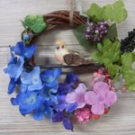 【twinkle 63様ご売約済み】◇57　小鳥とあじさいのリース 🐦（中）
