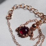 天然ルビー６　JBBクラウンK14RGFあずきチェーンブレス❀