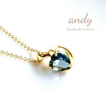 Silver925 London Blue Tpaz Heat Motif Gold Necklace