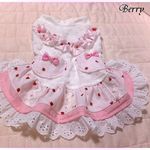 S30 ピンク苺レース&ボコボコ花ニットワンピー　 [Berry]