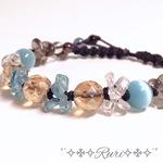 再販＊2༅೫海辺の夕焼け空೫༅ 天然石 パワーストーン ブレスレット