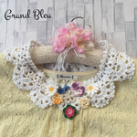 ★ girly フラワー パーティ ★ 2way 7種の花々 コットン つけ襟 ティペット レース編み