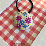 カラフルお花🌼刺繍ヘアゴム