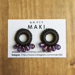 《再販》雫のループピアス/ｸﾞﾚ-×ﾊﾟ-ﾌﾟﾙ