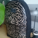 リバティ生地を使ったボディバッグ　帆布×パフ