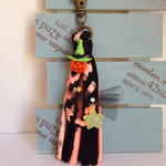 Halloween night🎃タッセルキーホルダー（オレンジ）
