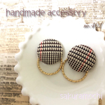 〈〈再販〉〉。゜.-＊ 秋 チェック ピアス イヤリング .。゜.-＊