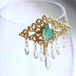 Pony hook (Mint green×Gold）