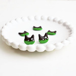 ショコラにゃんこ（抹茶チョコ）ピアス/イヤリング