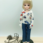 22cmドール服 リバティ生地使用トップス