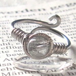 ブラックルチルクォーツリングDesign☆silverフリー