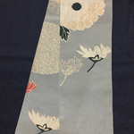 アンティーク縮緬  半幅帯 金糸織刺繍