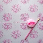 コート紙90☆レトロな花柄 ラッピングペーパー