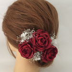 ヘッドドレス  薔薇とかすみ草
