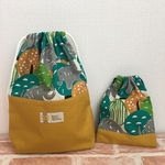 【SALE‼︎】ゾウさん☆大きめ巾着＊小巾着☆2枚セット