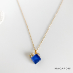 ◇SQUARE GLAS◇ シンプルネックレス*ロイヤルブルー*