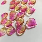 ガラスの花びら10個☆ピンクイエロー