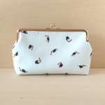 南国な鳥のマチ付きがま口ポーチ　typeC