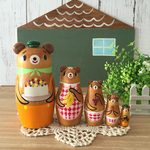 ７様オーダー品＊くまさんファミリーのマトリョーシカ＊フルーツケーキ作り