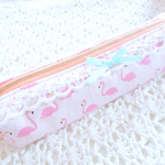 ☆Handmade☆Ruban mou☆ ♪フラミンゴ柄ペンケース♪ゆめかわ