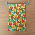 w15×25cm 箸袋はし箱コップ袋給食袋 カラフルハート柄