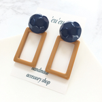 ブルー×マスタード ピアス/イヤリング