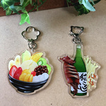 アクリルキーホルダー「あんみつ」画像左
