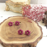 ［再販］一粒お花のピアス-ボルドー-