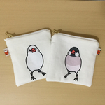 ふわふわ文鳥ポーチ