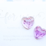 lavender heart♡　ピアス/樹脂ノンホールピアス（イヤリング）
