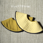 ☆ぽんぽんスタイ☆黄色ストライプ×マスタード