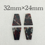 importアクリルスクエアマーブルチャーム レッド 4個入り