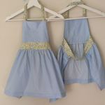 ♡受注制作♡　🌼小花ベビーイエローのエプロン 子供 キッズ 3点セット