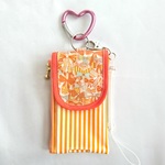 キッズ携帯＆リールキーケース☆通学の必需品♡リバティ・ＪＲアプリコット