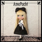 シンプルなPuchiパーティ・ドレス（ホワイト×ブラック）